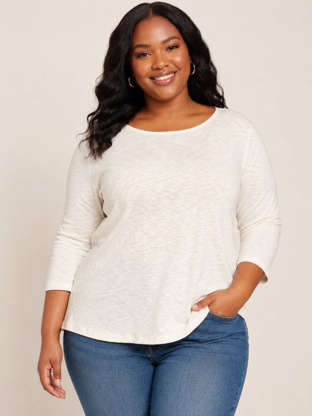 Time and Tru Lightweight Long Sleeve 1X Shirt